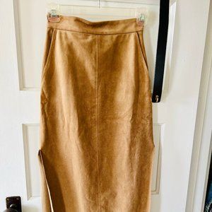 Wilfred (Aritzia) Faux Vegan Suede Midi Skirt, 00